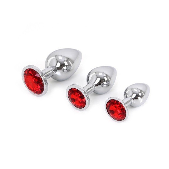PLUG TAPPO ANALE IN METALLO CON GIOIELLO ROSSO KIOTOS