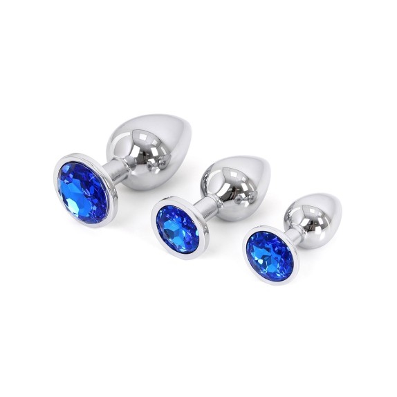 PLUG TAPPO ANALE IN METALLO CON GIOIELLO BLU KIOTOS