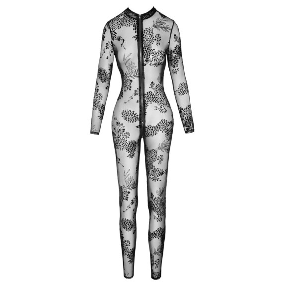TUTA SEXY PER DONNA TRASPARENTE CON CERNIERA NOIR HANDMADE