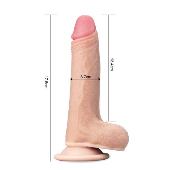 DILDO ULTRA REALISTICO CM. 17,5 CON STRATO DI PELLE SCORREVOLE SLIDING-SKIN