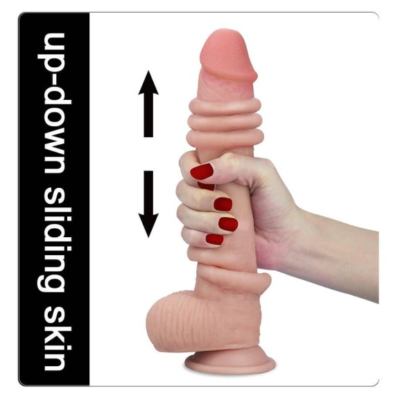 DILDO ULTRA REALISTICO CM. 22,5 CON STRATO DI PELLE SCORREVOLE SLIDING-SKIN