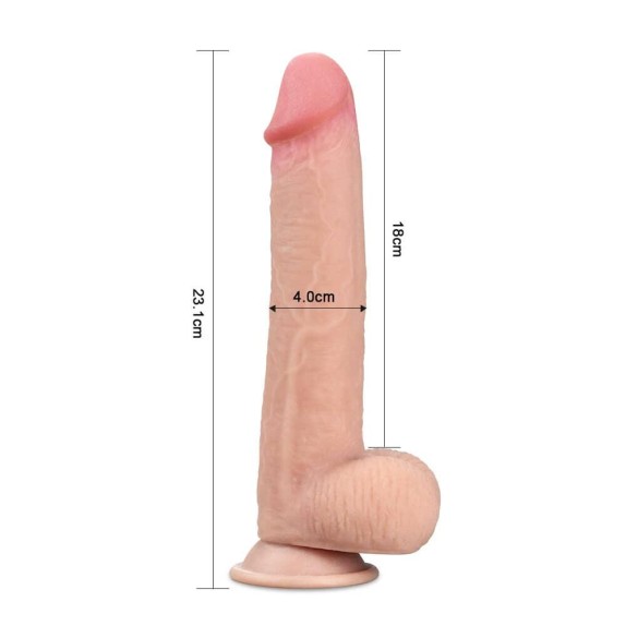 DILDO ULTRA REALISTICO CM. 23 CON STRATO DI PELLE SCORREVOLE SLIDING-SKIN