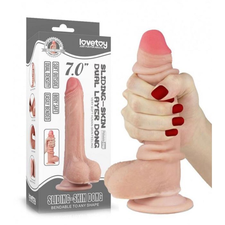 DILDO ULTRA REALISTICO CM. 17,5 CON STRATO DI PELLE...