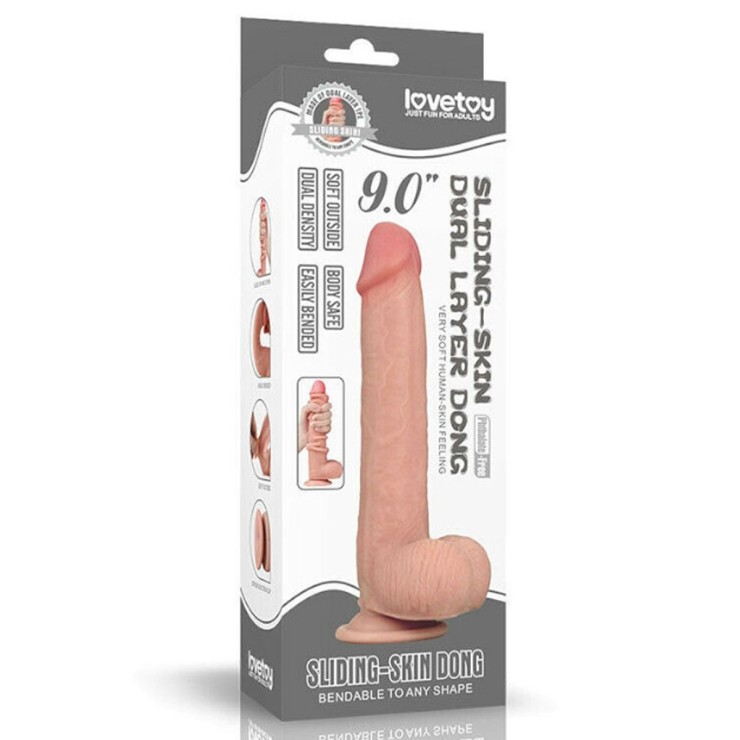 DILDO ULTRA REALISTICO CM. 22,5 CON STRATO DI PELLE...