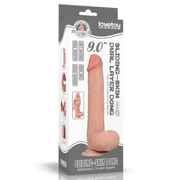 DILDO ULTRA REALISTICO CM. 23 CON STRATO DI PELLE SCORREVOLE SLIDING-SKIN