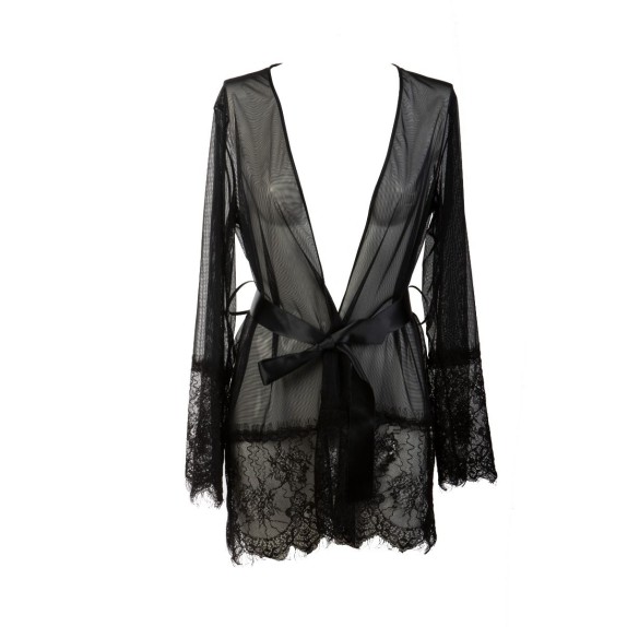 VESTAGLIA SEXY PER DONNA KIMONO IN PIZZO E TULLE EROS VENEZIANI