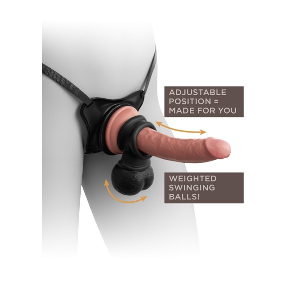 STRAP-ON PER DONNA ULTRA REALISTICO CM. 20 SEX TOY KING COCK ELITE