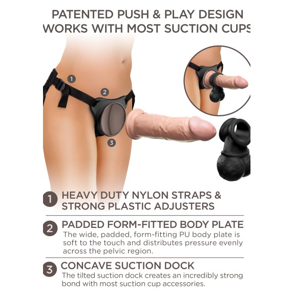 STRAP-ON PER DONNA ULTRA REALISTICO CM. 20 SEX TOY KING COCK ELITE