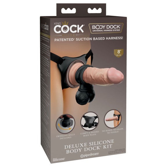 STRAP-ON PER DONNA ULTRA REALISTICO CM. 20 SEX TOY KING COCK ELITE