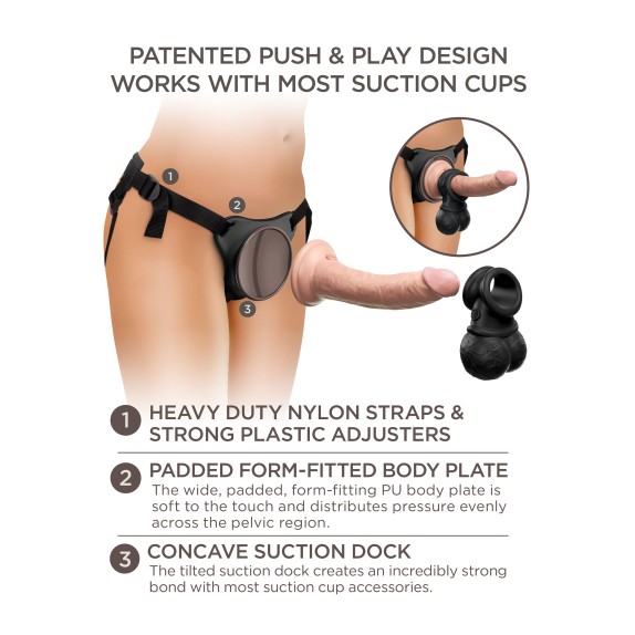 STRAP-ON VIBRANTE PER DONNA CM. 18 SEX TOY KING COCK ELITE