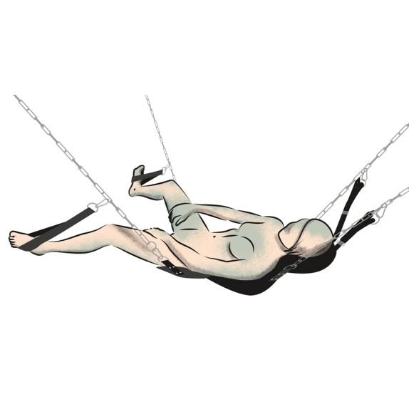 ALTALENA DELL'AMORE CON SUPERFICIE DI SDRAIO E CUSCINO SEX SWING