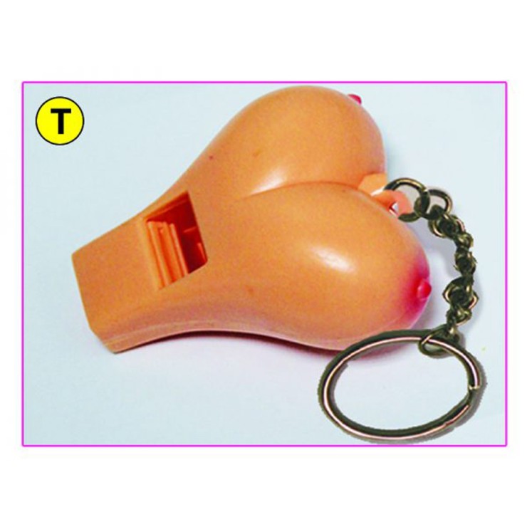 FISCHIETTO-PORTA CHIAVI SEXY A FORMA DI TETTE GADGET...