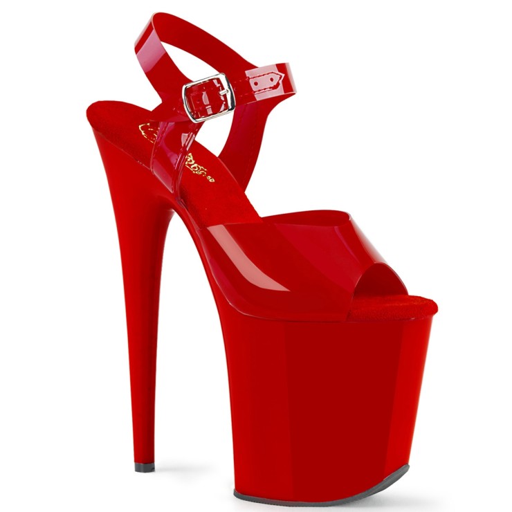 SANDALO SEXY PER DONNA IN VERNICE ROSSA CON CINTURINO...