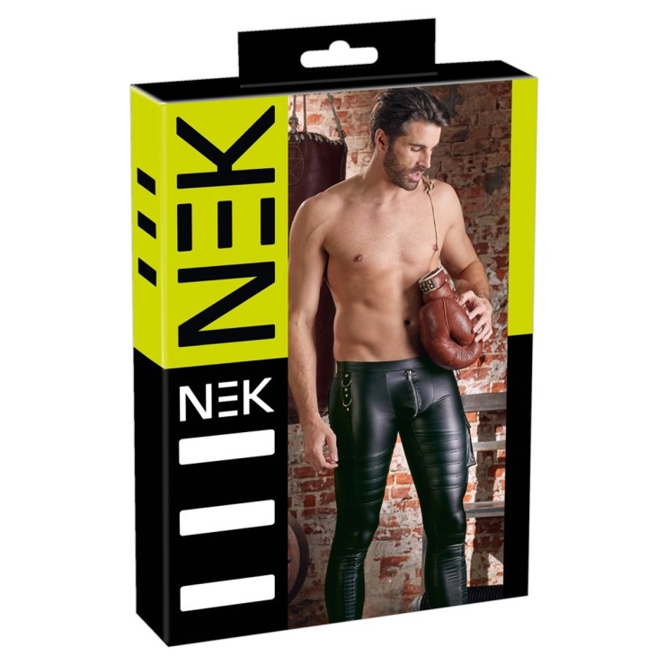 PANTALONI SEXY PER UOMO IN SPANDEX OPACO CON CERNIERA NEK