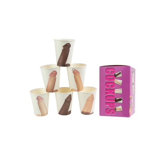 SET 6 BICCHIERI SEXY CON PENE COCKUPS GADGET SCHERZOSO