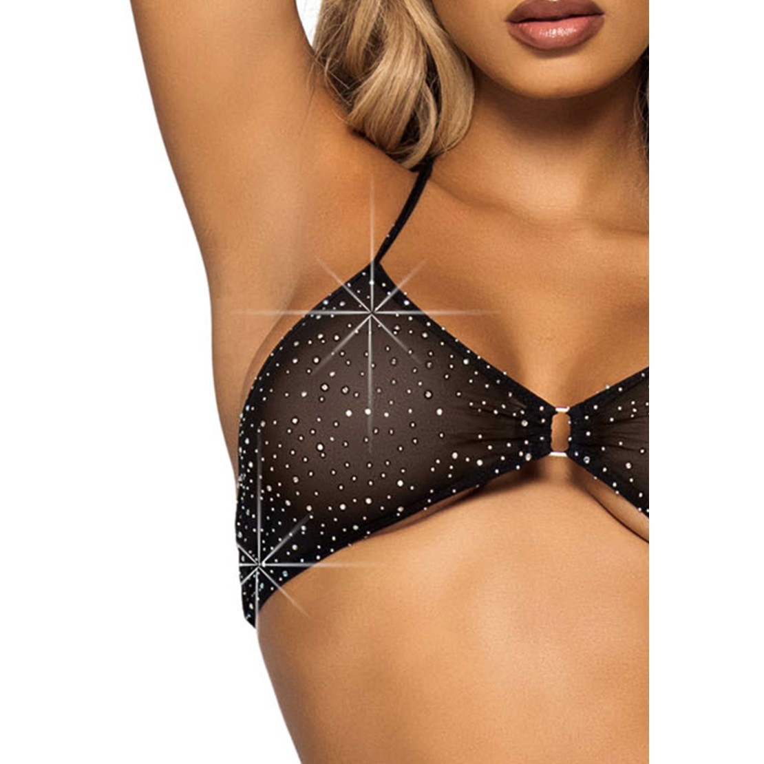 SET 3 PEZZI CON STRASS SEXY PER DONNA CON PAREO...