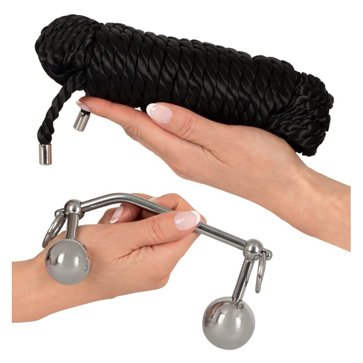 SET PER GIOCHI SADOMASO CON 2 PLUG E CORDA 10 m BONDAGE... 2