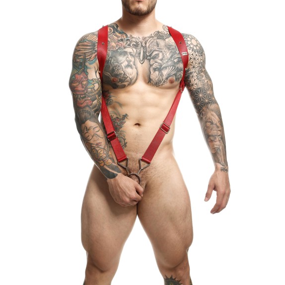 HARNESS SEXY UOMO CON ANELLO PER IL PENE VARI COLORI STRAIGHT BACK HARNESS