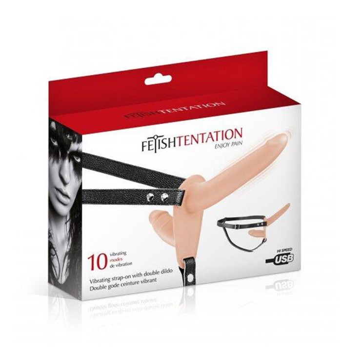 STRAP-ON DOPPIO VIBRANTE PER DONNA SEX TOY RICARICABILE