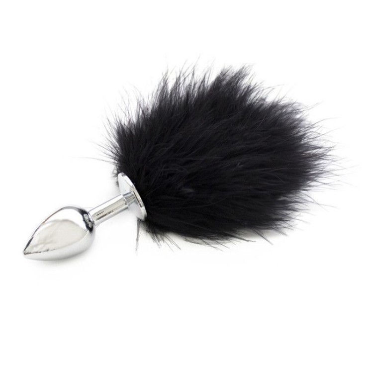 PLUG ANALE IN ACCIAIO SEX TOY CON ECOPIUMA FURRY TAIL 2