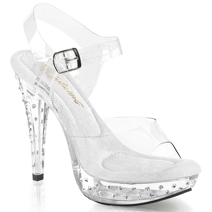 SANDALO SEXY PER DONNA TACCO 12 cm CON STRASS COCKTAIL...