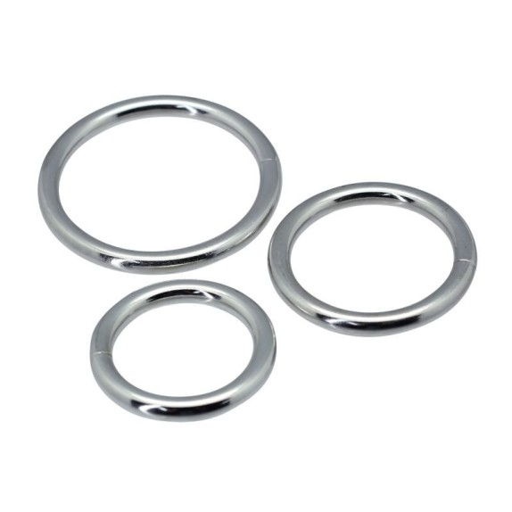 KIT TRE ANELLI FALLICI IN METALLO SEX TOY COCK RING