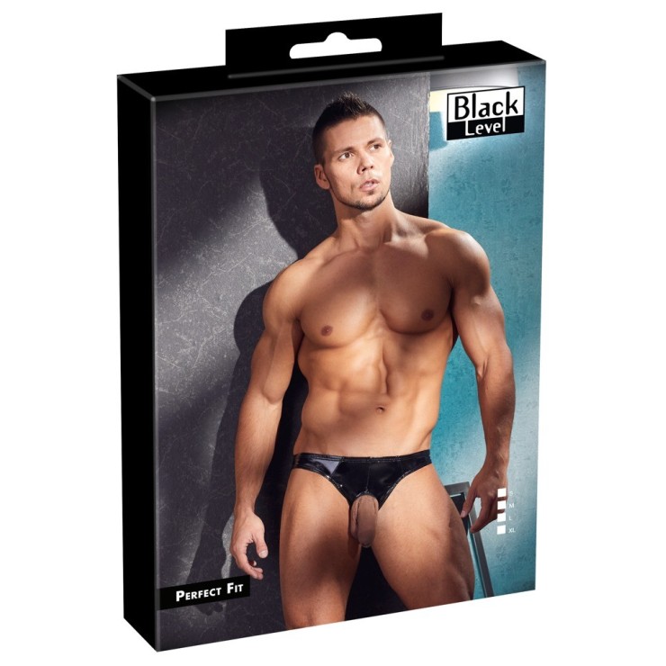 SLIP ESALTAFALLO SEXY IN VERNICE APERTI DAVANTI