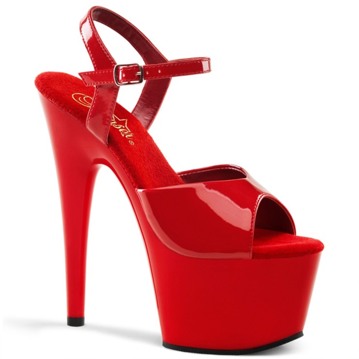 SANDALI SEXY PER DONNA TACCO 18 cm IN VERNICE ROSSA ADORE...