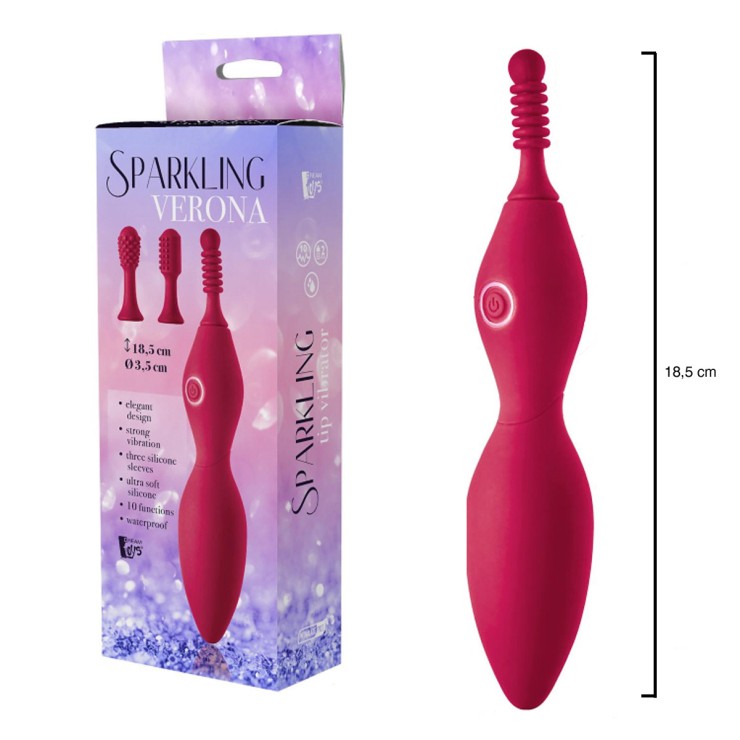 STIMOLATORE CLITORIDEO VIBRANTE CON 3 TESTINE SPARKLING...