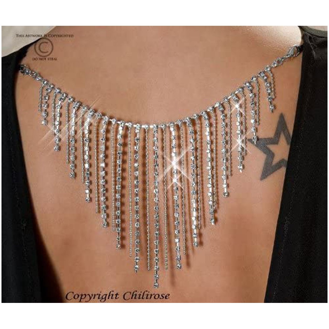 MINIABITO SCOLLATO SULLA SCHIENA CON STRASS