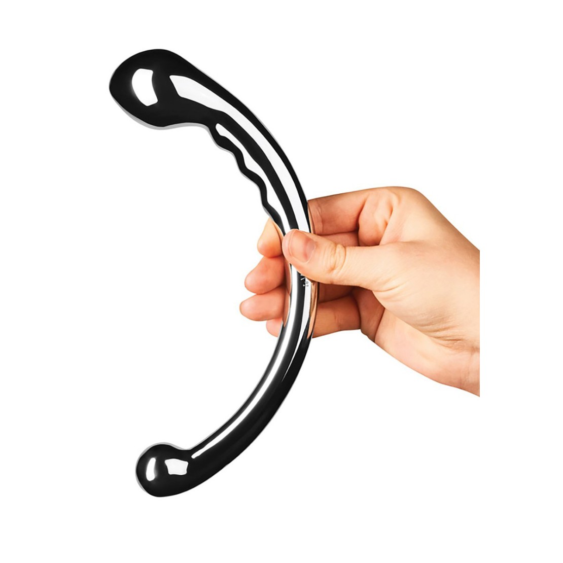 DILDO IN ACCIAIO INOSSIDABILE VAGINALE ANALE LE...