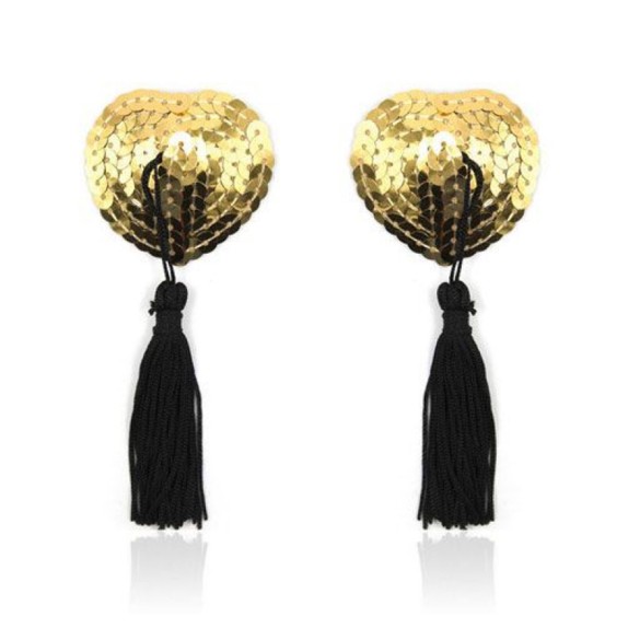 COPRICAPEZZOLI SEXY PER DONNA A CUORE CON PAILLETTES ORO E NAPPA SHINE GOLD