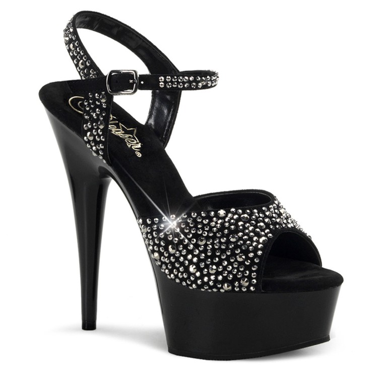 SANDALO SEXY PER DONNA TACCO 15 cm CON STRASS E CINTURINO...