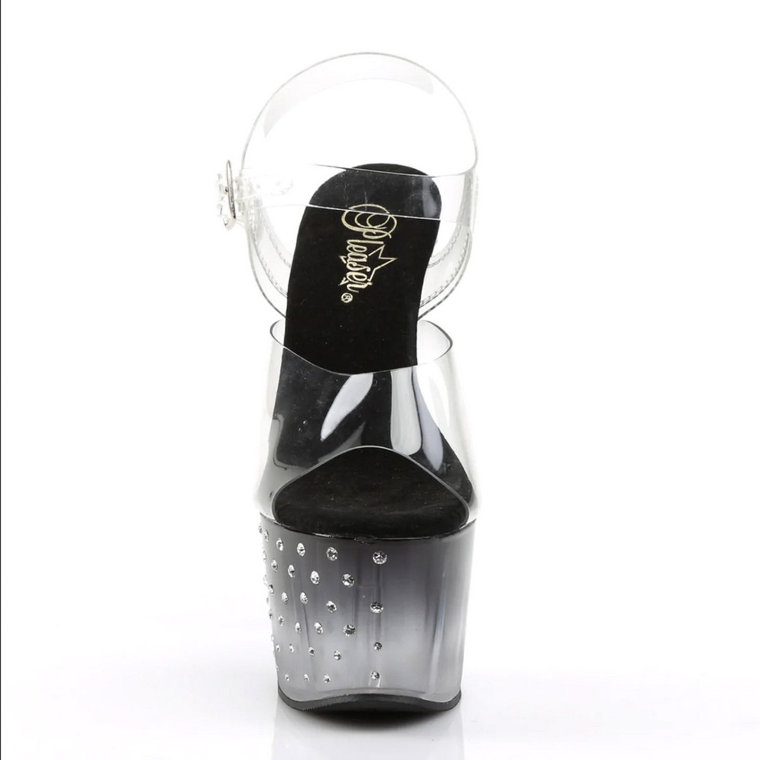 SANDALO SEXY PER DONNA TACCO 17 cm CON STRASS E...