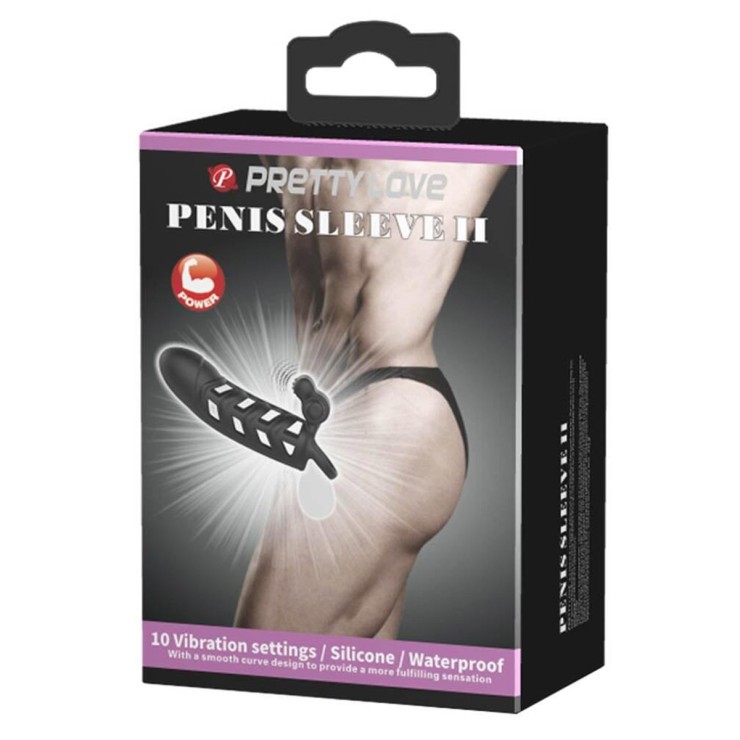 GUAINA PER IL PENE IN SILICONE CON ANELLO E VIBRAZIONE... 2