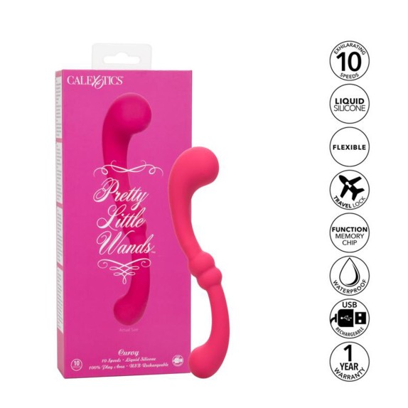 VIBRATORE DOPPIA TESTA IN SILICONE LIQUIDO PRETTY LITTLE WANDS CURVY