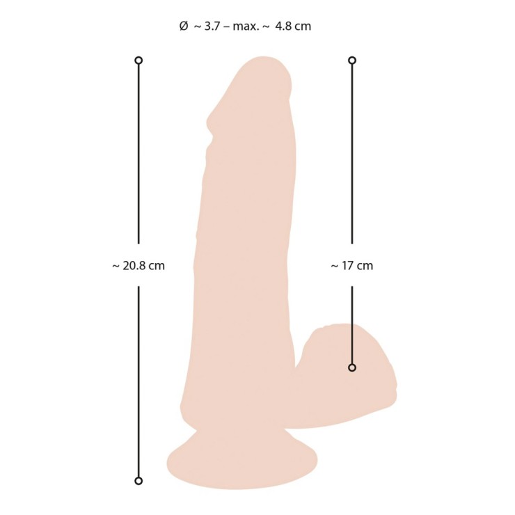 VIBRATORE ULTRA REALISTICO CON TESTICOLI E VENTOSA...