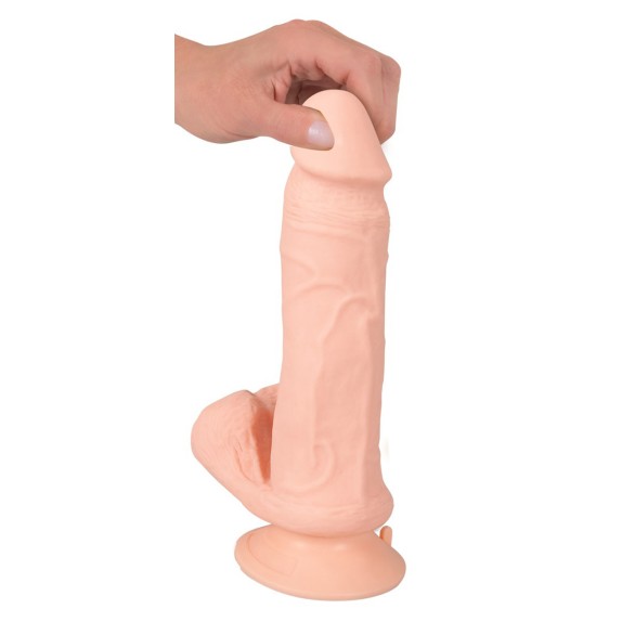 VIBRATORE ULTRA REALISTICO CON TESTICOLI E VENTOSA BENDABLE RC VIBRATOR