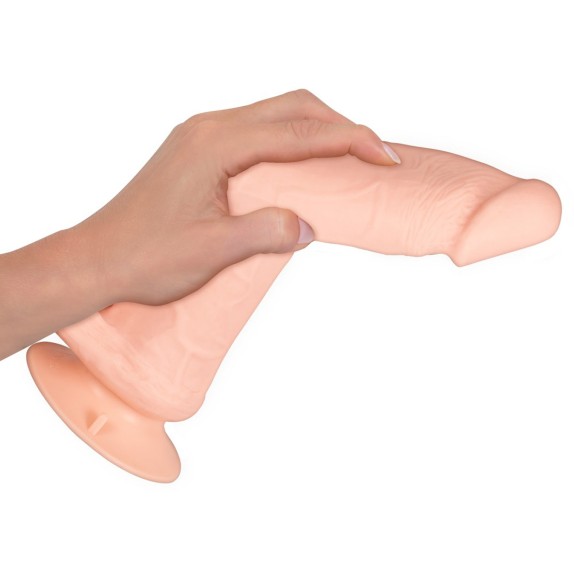 VIBRATORE ULTRA REALISTICO CON TESTICOLI E VENTOSA BENDABLE RC VIBRATOR