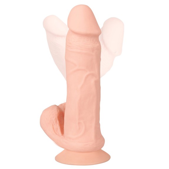 VIBRATORE ULTRA REALISTICO CON TESTICOLI E VENTOSA BENDABLE RC VIBRATOR