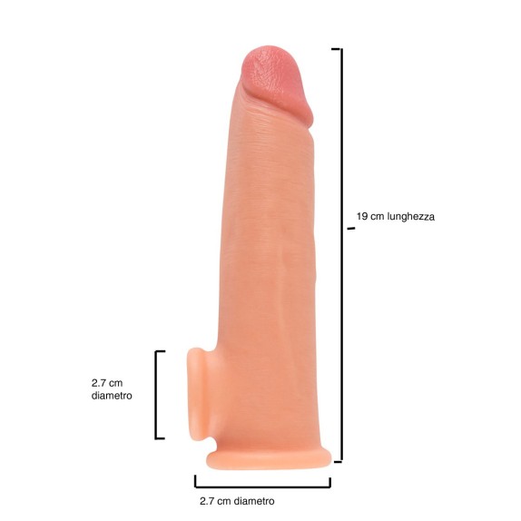 PROLUNGA-GUAINA FALLICA REALISTICA INGRANDIMENTO 5 CM