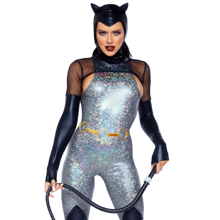 HALLOWEEN COSTUME SEXY PER DONNA DA FELINO CRIMINALE LEG...