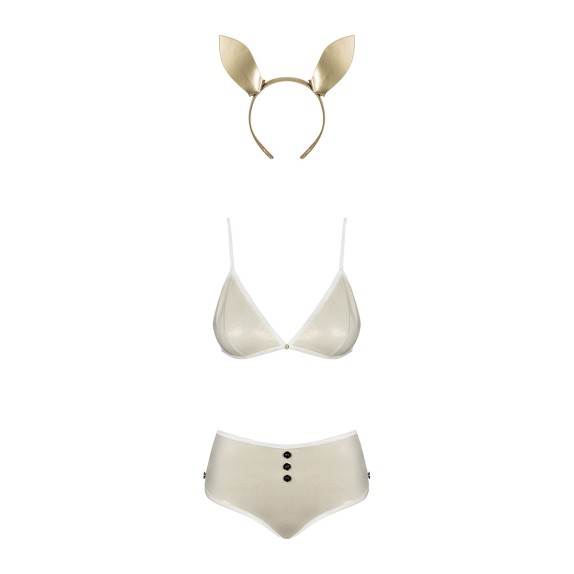 COSTUME SEXY DA CONIGLIETTA DONNA SET 4 PEZZI OBSESSIVE