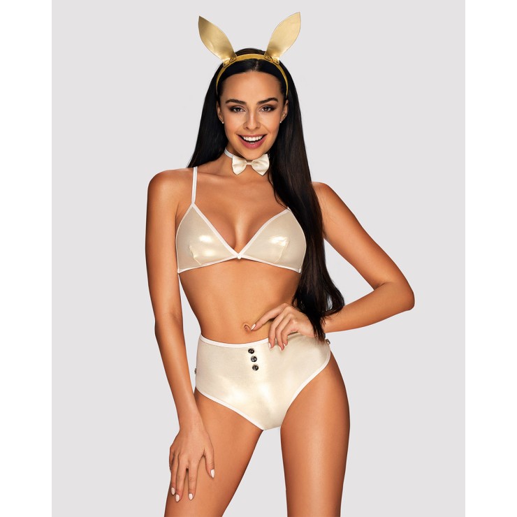 COSTUME SEXY DA CONIGLIETTA DONNA SET 4 PEZZI OBSESSIVE