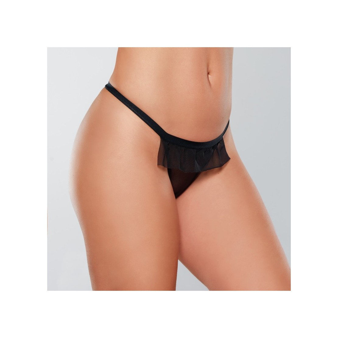 STRING NERO SEXY PER DONNA CON FIOCCO E LACCETTI