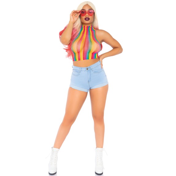 TOP A RETE A COLLO ALTO ARCOBALENO