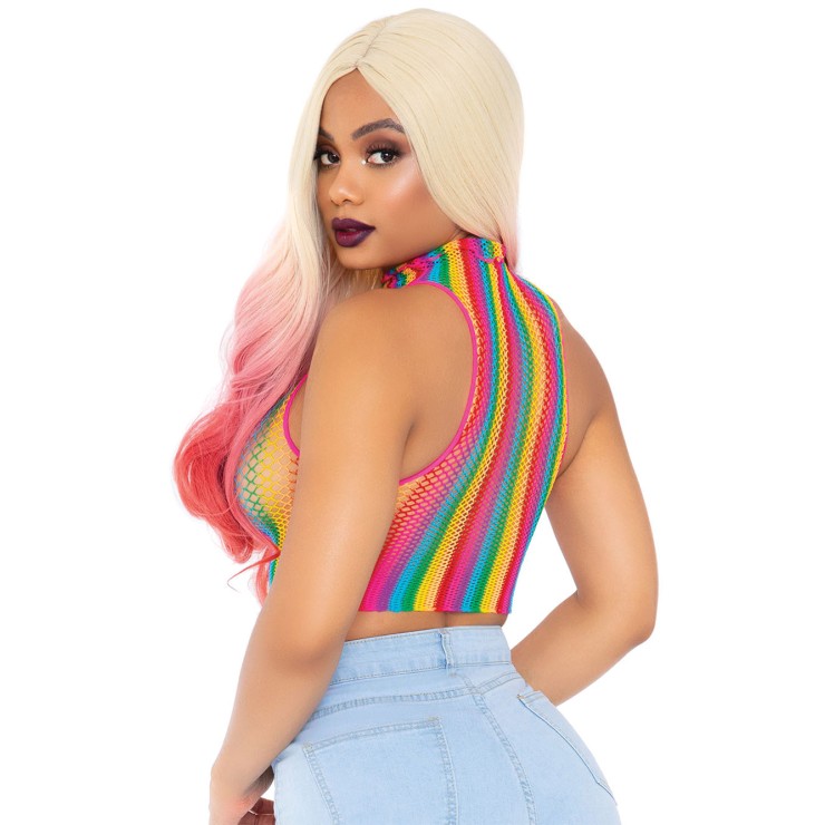 TOP A RETE A COLLO ALTO ARCOBALENO LEG AVENUE 2