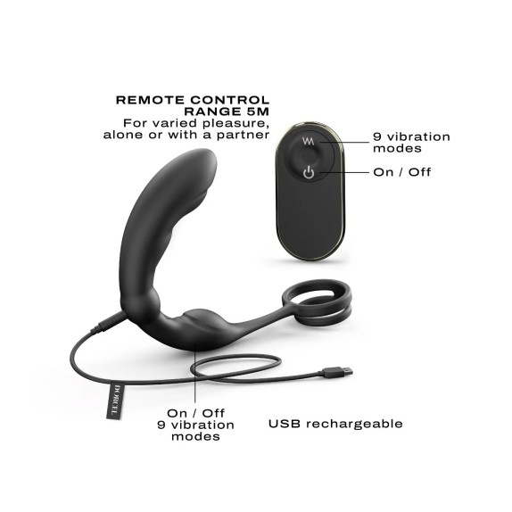 STIMOLATORE PROSTATICO VIBRANTE CON DOPPIO ANELLO P-RING DORCEL