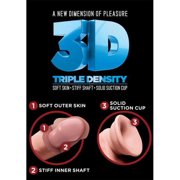 DILDO 15 CM TRIPLA DENSITA' CON VENTOSA KING COCK