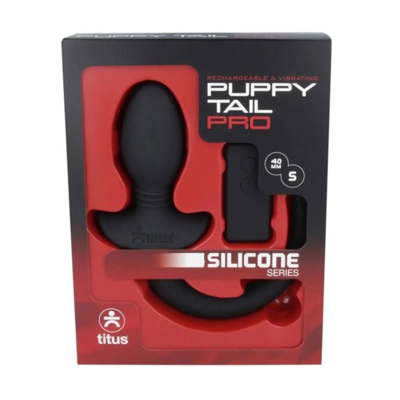 PLUG ANALE CODA IN SILICONE VIBRANTE SEX TOY PUPPY TAIL PRO